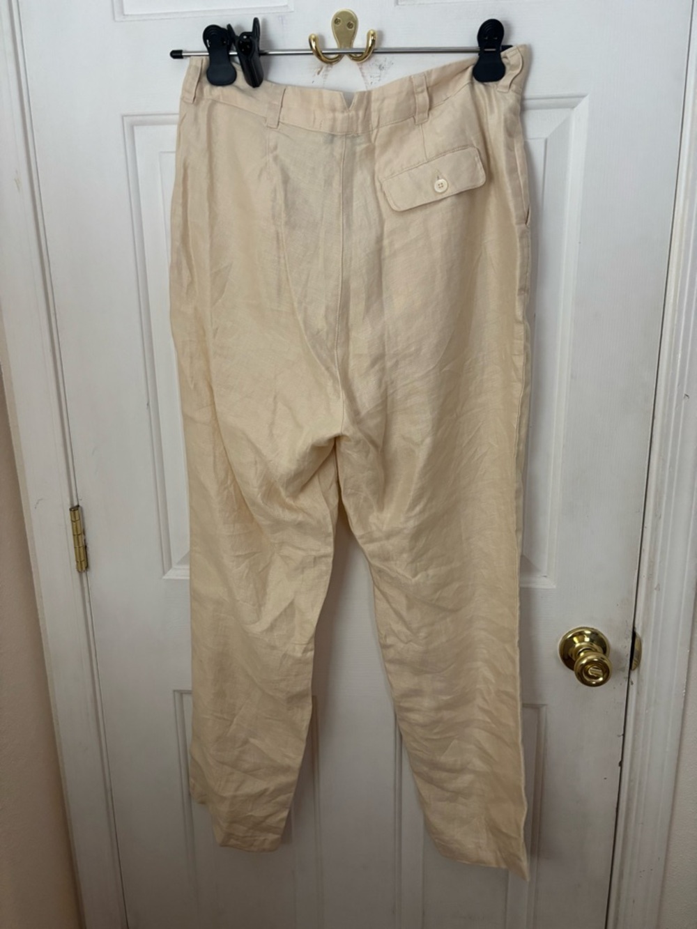 Alex Mill Cream Straight-Leg Linen Pants - Picture 4 of 6